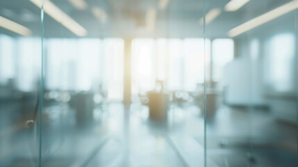 Poster - Blurred office interior with copy space text for business, work, and modern.