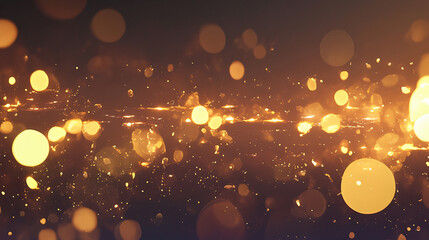 Poster - Abstract golden bokeh lights with copy space text for celebration, party, and festive.