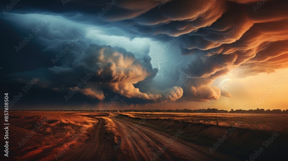 A supercell thunderstorm forming over the plains of Tornado Alley in ...
