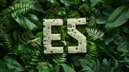 Wall Mural - ES Letters in Lush Greenery