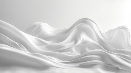 Clean white wave patterns merge effortlessly with a pristine background, illustrating simplicity and purity