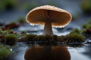 mushrooms with water droplets on them
