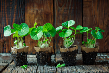 Closeup  green seedling sprouting from the earth, symbolizing growth and organic agriculture, emphasizing eco friendly and healthy food practices.