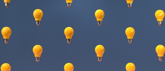 Idea light bulb pattern on a colored background - 3D render