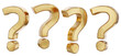 © wetzkaz - question mark in different rotations, golden metallic special characters in regular font width, isolated