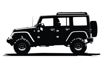 Wall Mural - Off road vehicle silhouette vector