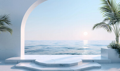 Wall Mural - podium for displaying products background-generative ai