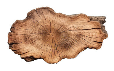 Wall Mural - cross section of an old big tree isolated on transparent background