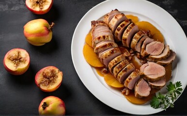 Sticker - roast pork with potatoes and vegetables