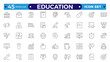 © artshuvo - Education and learning icon set Outline vector icons related to education, success, academic subjects, and more. Editable stroke outline icon.