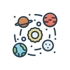 Sticker - Color illustration icon for astronomy