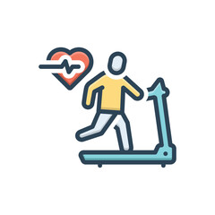 Wall Mural - Color illustration icon for cardio