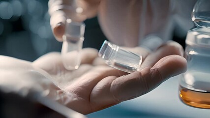 Poster - Scientist Holding Small Glass Vials Generative AI