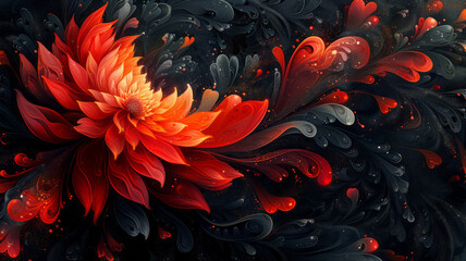 Fototapete - An elegant abstract background evoking strength, grace, and mystery with perfect composition.generative ai