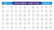 © artshuvo - Document outline icon set. Documents symbol collection. Different document icons.Set of file and document Icons. Simple line art style icons pack. Editable stroke outline icon.