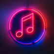 © VISUAL BACKGROUND - A neon music note on a wall.