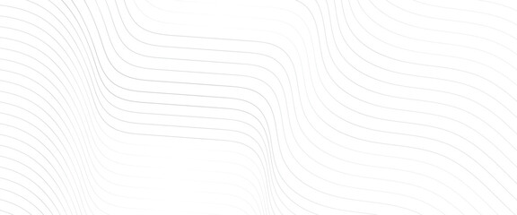 Poster - Vector white minimal seamless wavy lines pattern abstract background.
