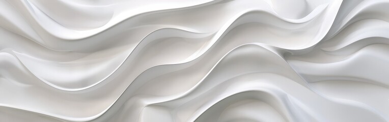 Wall Mural - Abstract White Wavy Texture Close-Up Photograph
