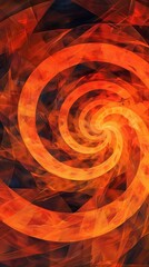 Wall Mural - Abstract Orange Spiral Design