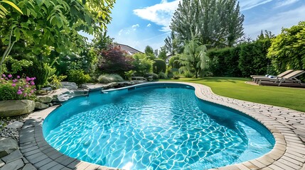 Wall Mural - A backyard swimming pool