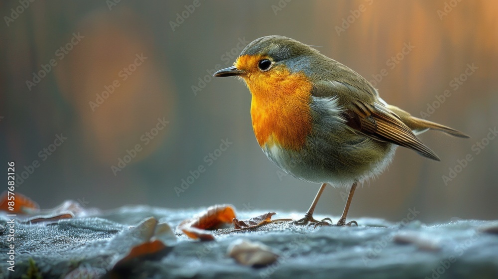 Detailed robin with bright colors and crisp feathers, isolated on a ...