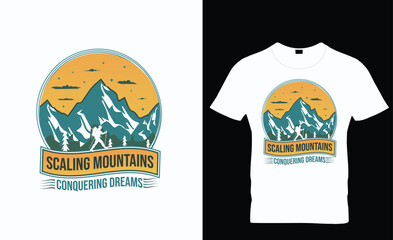 Mountain Naturel typography Retro Vintage T Shirt vector template Design.