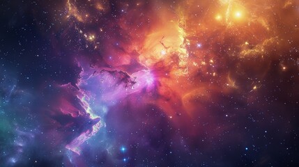 Wall Mural - neon go through nebula