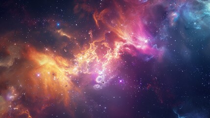 Wall Mural - neon go through nebula