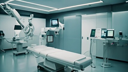 Poster - Modern Surgical Operating Room With Robotic Arm Generative AI
