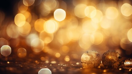 Poster -  gold bokeh light. 