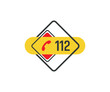 © selim - 112 emergency icon on white background