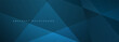 © Biod - Blue modern abstract wide banner with geometric shapes. Dark blue abstract background. Vector illustration