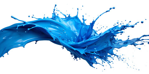 Wall Mural - blue paint splashes,PNG  on a colored background. AI GENERATED