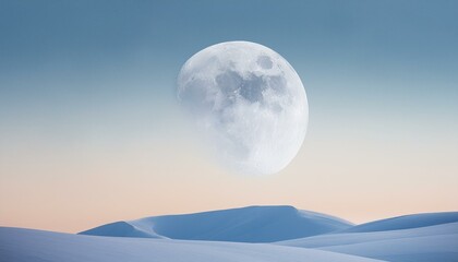 Wall Mural - Panoramic view of the moon out in the space
