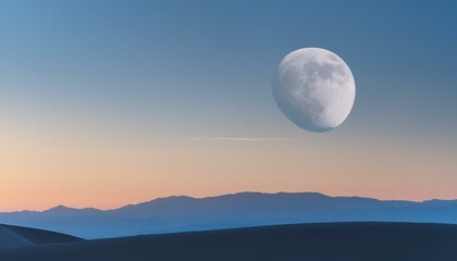 Wall Mural - Panoramic view of the moon out in the space