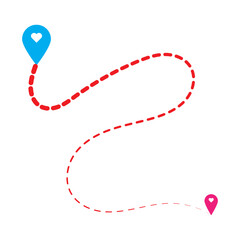 Poster - Route icon. Route symbol design from Travel collection.