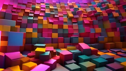 Poster - colorful cube pattern generative ai