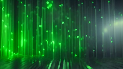 Poster - Green And Blue Light Streaks Generative AI