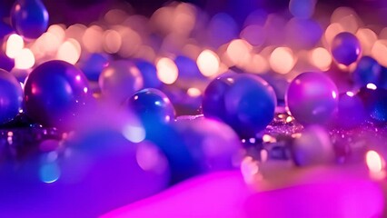 Poster - Blue Glass Balls on a Glittery Surface Generative AI