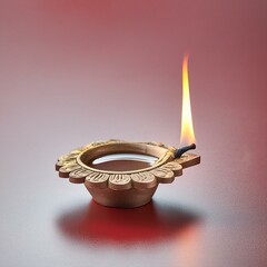 Indian happy diwali festival decorative burning lamp