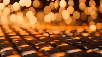 Poster - Golden Bokeh on Tiles Generative AI