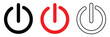 © Micro Pixel Market - Power button icon vector isolated on white background, logo concept of power button sign on white background, black filled symbol icon