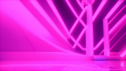 Poster - Pink Neon Lights Abstract Background Generative AI
