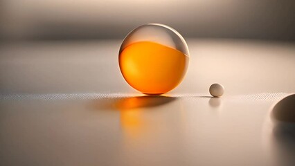 Poster - Glass Sphere With Liquid and White Sphere Generative AI