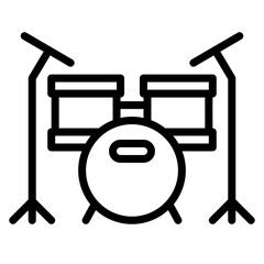 Wall Mural - Drum Set icon vector image. Can be used for Rock and Roll.