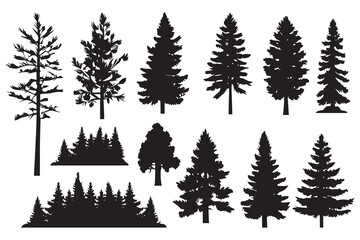 Wall Mural - Silhouette trees collections. Abstract vector illustration