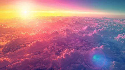 Wall Mural - Sky Gradients Atmospheric Phenomena: A 3D illustration showcasing the gradient of colors in the sky