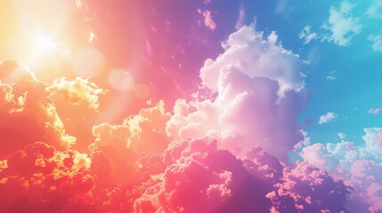 Wall Mural - Sky Gradients Heavenly Palette: A 3D illustration showcasing the gradient of colors in the sky