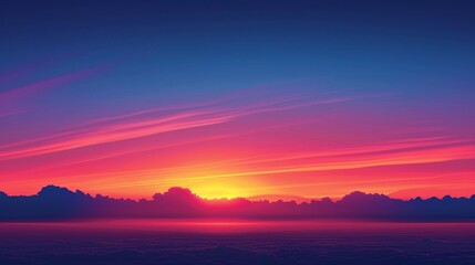 Wall Mural - Sky Gradients Sunrise: An illustration capturing the gradient of colors in the sky during sunrise