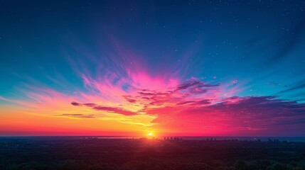 Wall Mural - Sky Gradients Sunrise: A photo showcasing the gradient of colors in the sky during sunrise